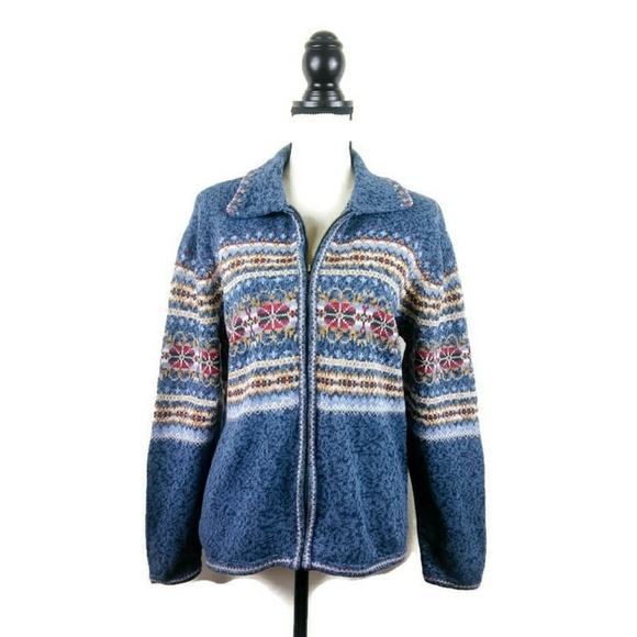 Heirloom Collectables Blue Zip up Cardigan - Picture 1 of 4